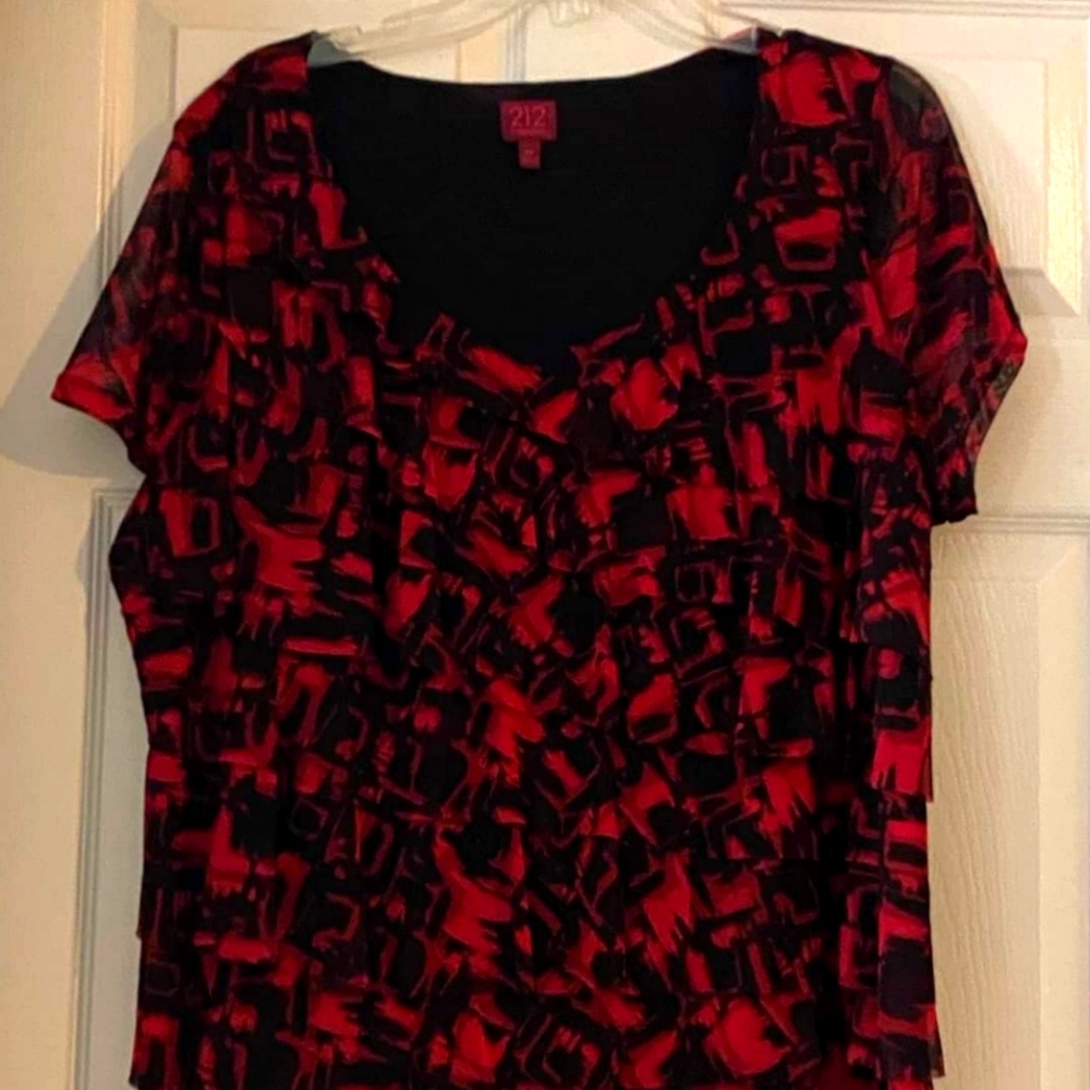Red and black blouse